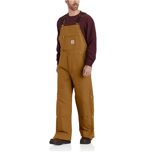 Carhartt Men's Firm Duck Insulated Bib Overall - Brown