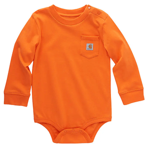 Carhartt Kids' Long Sleeve Pocket Bodysuit - Orange