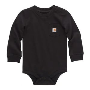Carhartt Kids' Long Sleeve Pocket Bodysuit - Black
