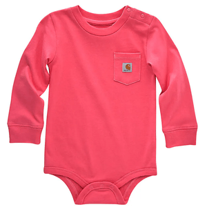 Carhartt Kids' Long Sleeve Pocket Bodysuit - Pink