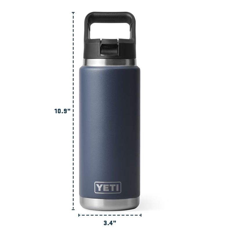 Yeti 26oz straw bottle dim.