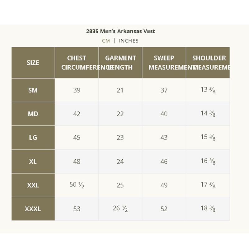 outback-arkansas-vest-size-chart
