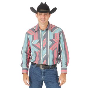 Wrangler Men's Long Sleeve Western Dress Shirt - Multi
