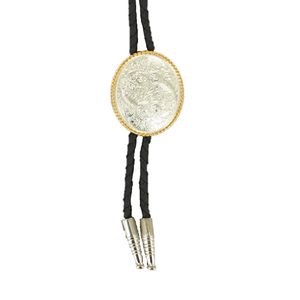 M&F Western Double S Bolo Tie - Silver & Gold Scroll
