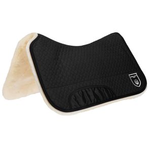 HorseDream Lamfelle Western Saddle Pad - Black/Natural