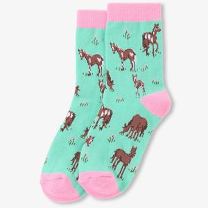 Hatley Kids Western Horses Crew Socks - Aqua