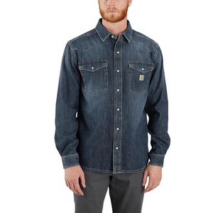 Carhartt Men's Montana Relaxed Fit Midweight Long Sleeve Snap Front Denim Shirt - Wyatt