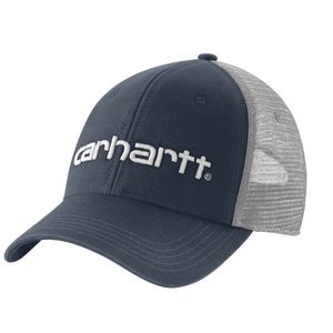 Carhartt Canvas Mesh Back Graphic Logo Cap - Navy/White