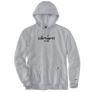 Carhartt Men's Force Relaxed Fit Lightweight Logo Graphic Hoodie - Asphalt Heather