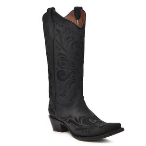 Corral Boots Women's Embroidery Snip Toe Cowboy Boot - Black
