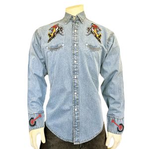 Rockmount Ranch Wear Men's Vintage Denim Bronc Western Shirt