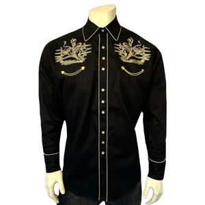 Rockmount Ranch Wear Men's Vintage Bull Rider Western Shirt - Black