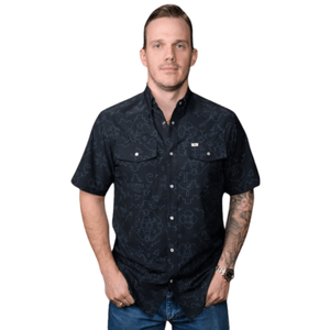 Ferrell Men's The Carson Short Sleeve Snap Shirt - Black