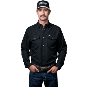 Ferrell Men's CORE Long Sleeve Snap Shirt - Black