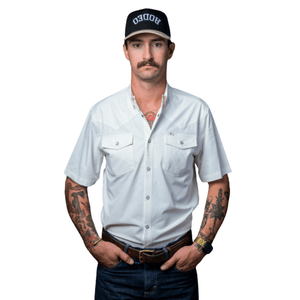 Ferrell Men's CORE Short Sleeve Snap Shirt - White