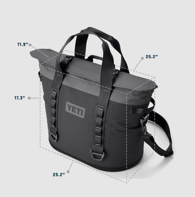 Yeti Hopper M30 Soft Cooler Dimension