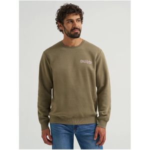 Wrangler Men's Graphic Long Sleeve Pullover - Burnt Olive