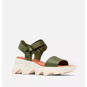 Sorel KINETIC™ Impact Y-Strap High Women's Wedge Sandal - Utility Green / Pearlescent