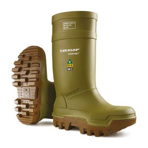 Dunlop Purofort Thermo+ Full Safety 15'' Insulated PU Work Boots - Green