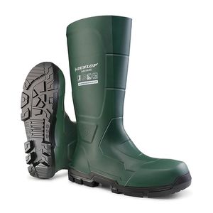 Dunlop Jobguard Soft Toe Heavy Duty Waterproof PVC Rain Boots - Green