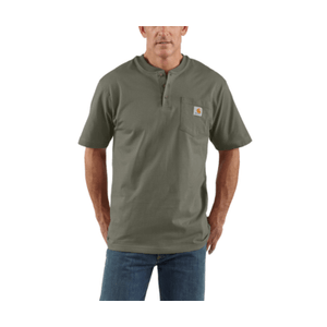 Carhartt Men's Short Sleeve Pocket Henley Tee - Dusty Olive