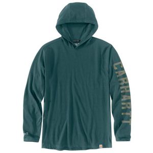 Carhartt Men's Force Relaxed Fit Midweight Long-Sleeve Logo Graphic Hooded T-Shirt - Greenstone