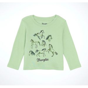 Wrangler Kids' Western Graphic Long Sleeve Tee - Green