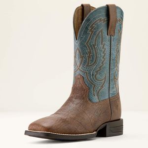 Ariat Men's Steadfast Wide Square Toe Cowboy Boot - Dusk Brown / Baby Blue Eyes