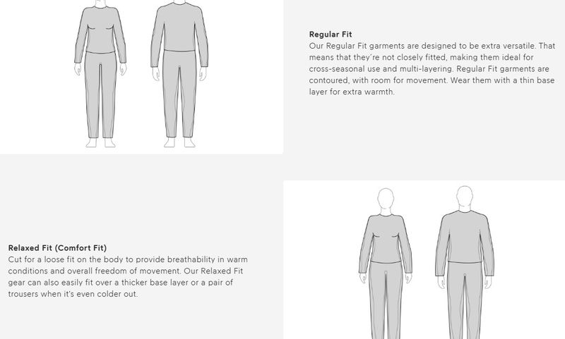 regular - relaxed fit guide