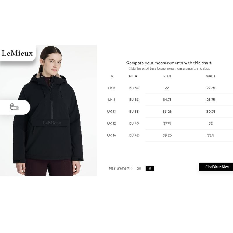 lemieux-phoebe-anorak-size-chart