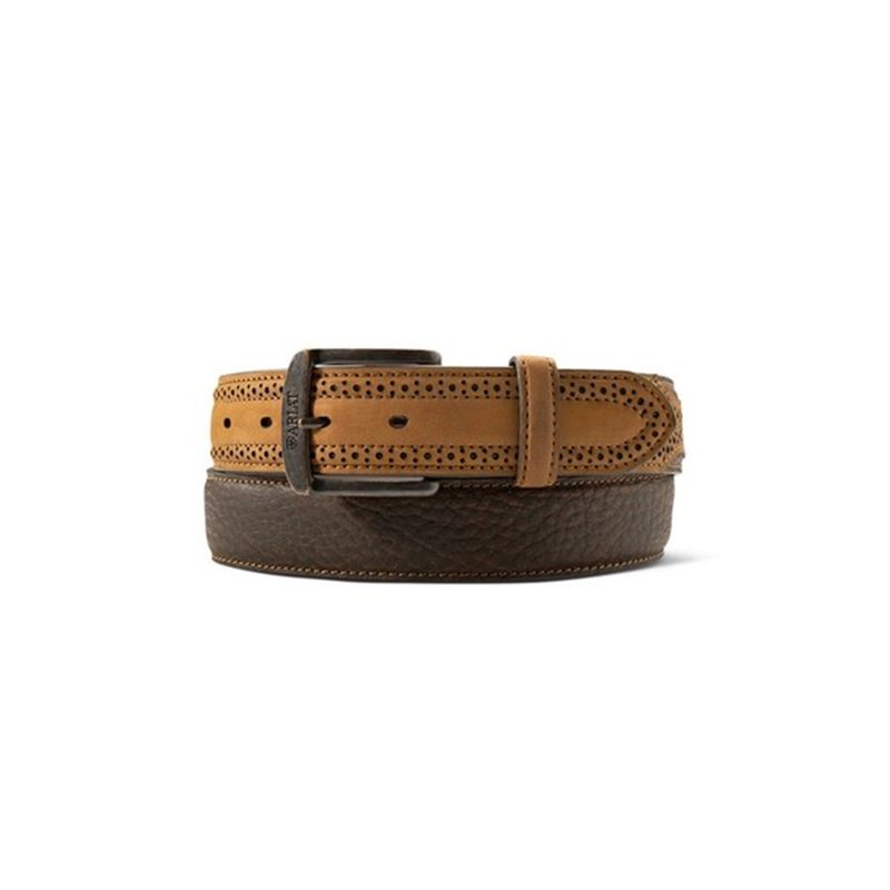 ariat-perforated-billet-belt-brown