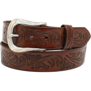 Ariat Floral Embossed Leather Belt - Brown