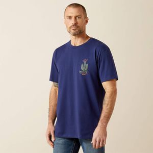 Ariat Men's Neon Cactus T-Shirt - Medieval Blue
