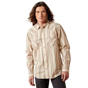 Ariat Men's Hines Retro Fit Western Snap Shirt - Off White