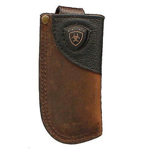 Ariat Leather Knife Sheath with Black Corner Overlay - Brown/Black